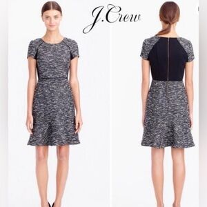 J. Crew Black Mixed Tweed Boucle Dress